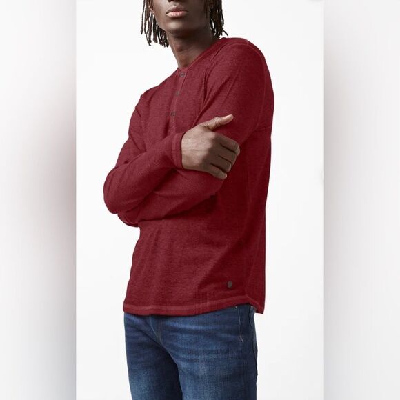 BUFFALO David Bitton - 🎉HP🎉NWT - M Sz M “Kipat” Long Sleeve Henley Top/Dark Red - Picture 14 of 16